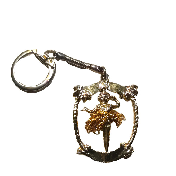 Aloha Spinner Keychain Silver Gold Tone Hawaii Souvenir - Picture 4 of 4